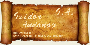 Isidor Andonov vizit kartica